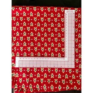 Vintage Red Gingerbread Men 100%‎ Cotton 44” x 2 1/2 yards